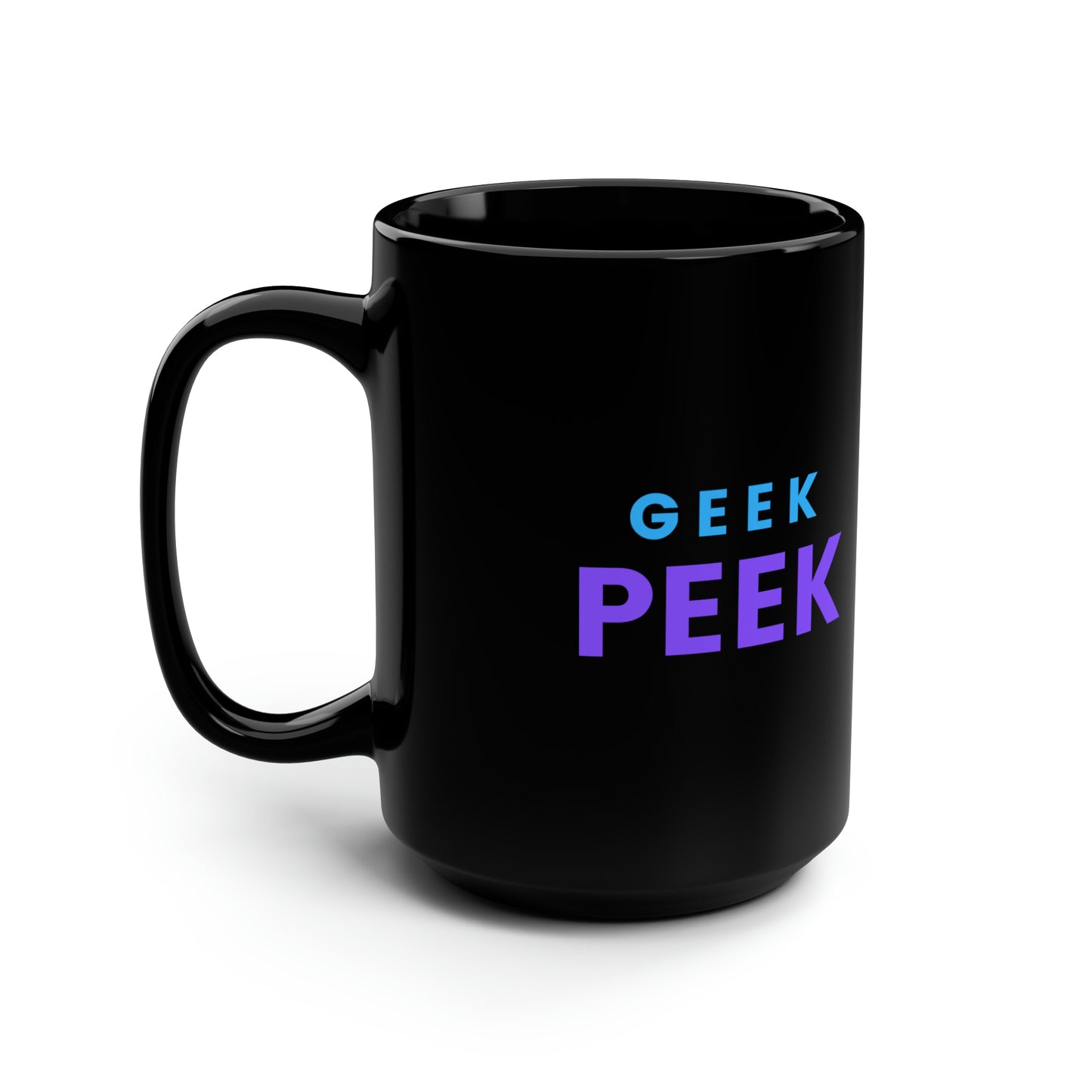 Geek Peek Black Mug, 15oz