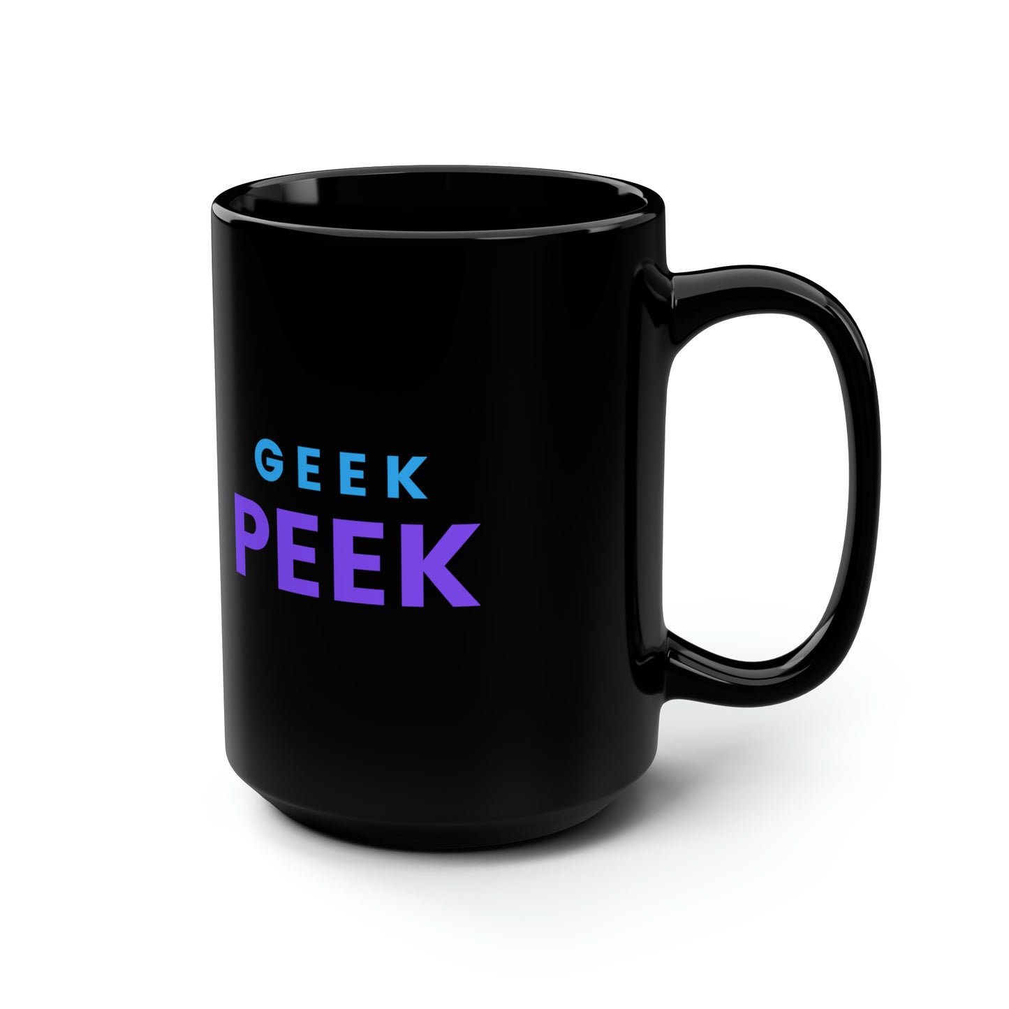 Geek Peek Black Mug, 15oz