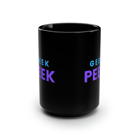 Geek Peek Black Mug, 15oz